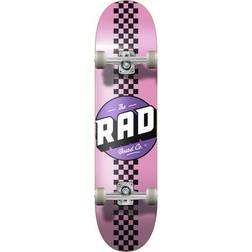 Rad Checker Stripe Complete Skateboard Pink/Black Pink/Black 7.75"