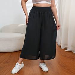 Shein Plus Solid Wide Leg Trousers