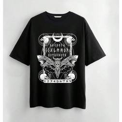 Shein ROMWE Goth Butterfly & Skull Graphic Tee