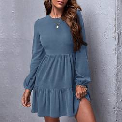 Shein Ruffle Hem Solid Dress