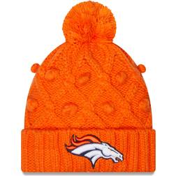 New Era Denver Broncos Women's Orange Toasty Cuffed Knit Hat with Pom