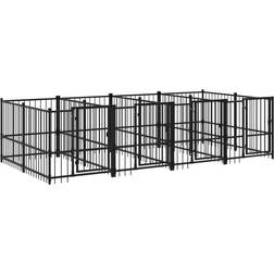 vidaXL 388 193.5 100 Outdoor Dog Kennel Steel Puppy Crate Pet Cage Enclosure Multi