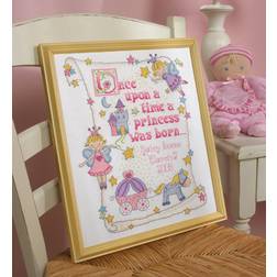 Bucilla Counted Cross Stitch Kit 10"X13"-Princess Birth Record 14 Count