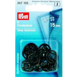 Prym 6 pushbuttons for sewing 15 mm black plastic 347105