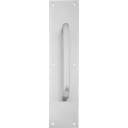 4 x 16 in. Square Corner Pull Plate with 6 in. 1194 Pull, Satin Stainless Steel