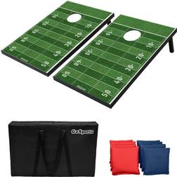 GoSports Football Cornhole Set Customize With Your Team's Decals Includes Boards, Bean Bags & Case