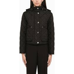 Burberry Diamond Quilted Cropped Jacket - Black