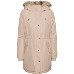 Vero Moda Prevent Wind Entering Coat - Grey/Doeskin