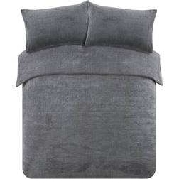 Brentfords Teddy Fleece Duvet Cover Grey (200x135cm)