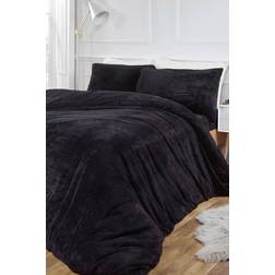 Brentfords Teddy Fleece Duvet Cover Black (200x135cm)