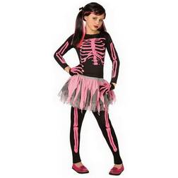 Living Fiction Skeleton Punk Child Halloween Costume Pink