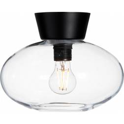 Belid Bullo Black/Clear Glass Ceiling Flush Light 27cm