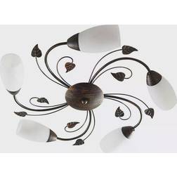 Lindby Stefania Black/White/Gold Ceiling Flush Light 58cm