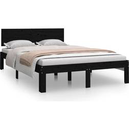 vidaXL 4FT Solid Wood Black 120x190cm