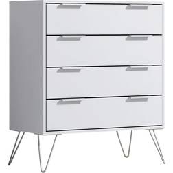 Fwstyle Modern Matt White Chest of Drawer 76.5x90cm