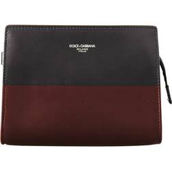 Dolce & Gabbana Gray Bordeaux Leather Hand Clutch Bag