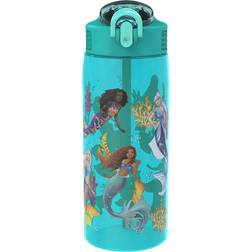 Zak Designs The Little Mermaid Live 25 ounce Reusable Plastic Water Bottle with Straw Ariel and Sisters