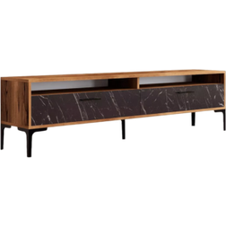 Hanah Home Istanbul Walnut Black Marble TV Bench 180x35cm