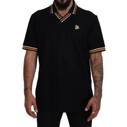 Dolce & Gabbana Black Silk Collar Short Sleeve Polo T-shirt IT44