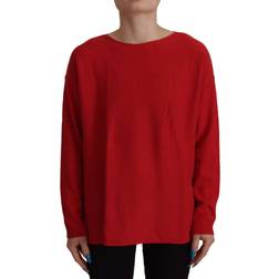 Dolce & Gabbana Red Wool Knit Round Neck Pullover Sweater IT38