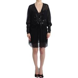 Roberto Cavalli Cavalli Black long sleeve silk dress IT40