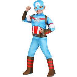 Jazwares Captain America Toddler Costume Blue/Yellow/Red 3T/4T