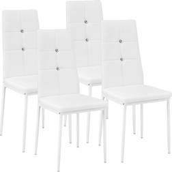 tectake Julien Cappuccino White Kitchen Chair 97cm 4pcs