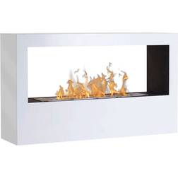 ScandiFlames Freestanding L Bioethanol Fireplace White White