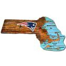 Fan Creations "New England Patriots 23.5" x 23.5" Distressed State with Logo Sign"