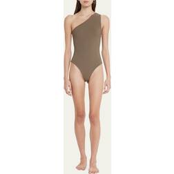 Toteme Khaki Twist One-Piece Swimsuit 601 FADED OLIVE