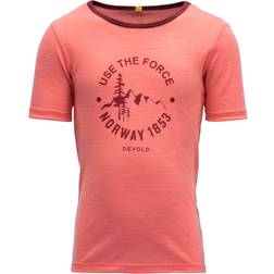 Devold Kid's Force Merino T-shirt - Coral