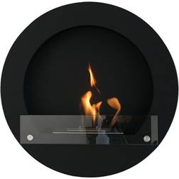 ScandiFlames Round Black Bioethanol Fireplace Black