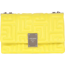 Balmain 1945 Small Quilted Monogram Leather Shoulder Bag - Yellow