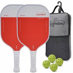 Shein Susimdom Orange Pickleball Set, Includes 2 Pickleball Paddles, 4 Outdoor Pickleballs, And A Carrying Bag