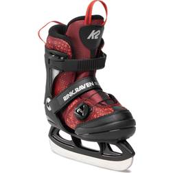 K2 Rink Raven Boa Adjustable Junior Ice Skates, Red 11-2