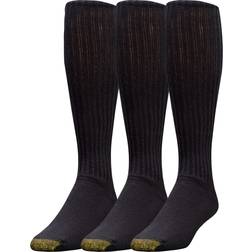 Goldtoe Men's Ultra Tec Performance Over-The-Calf Athletic Socks, Multipairs, Black 3-Pairs