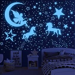 Unicorn Glow in the Dark Stars for Wall Decals Stickers Glow