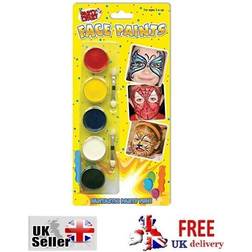 Party Crazy Halloween face paint yellow red blue white black