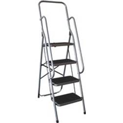Charles Bentley 4 Step Folding Ladder With Safety Handrail