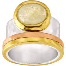 Silpada Silpada 'Metallic Mix' Natural Citrine Ring in Sterling Silver, Brass, & Copper, Yellow