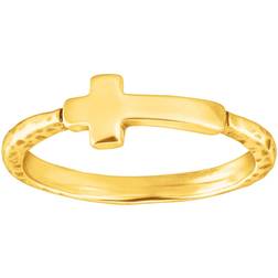 Silpada Silpada 'Simplex Cross' Textured Ring in Gold-Plated Sterling Silver, Yellow