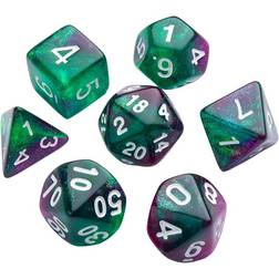 Gamegenic Gamegenic Galaxy Series Aurora RPG Dice Set 7pcs Green/Purple