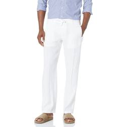 Perry Ellis Men's Regular-Fit Linen Drawstring Pants Bright White Bright White