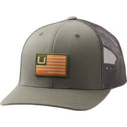 Huk Men's Olive and Bars Trucker Snapback Hat