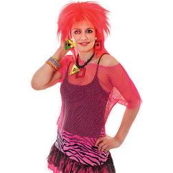 Bristol Novelty 80's 90's neon pink mesh top 10-14 funky groovy rave fancy dress