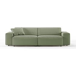 KAWOLA Rani Corduroy Olive Green Sofa 256cm 3 Seater