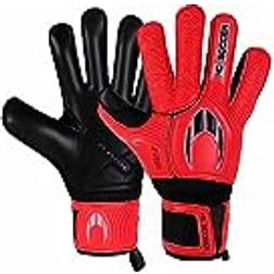 ho-soccer Ultimate One Flat Protek Red Black Torwarthandschuhe mit Stäben, Unisex, Erwachsene, Rot/Schwarz