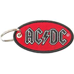 AC/DC Oval Logo Keychain - Red