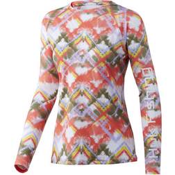 Huk Roy Troy Pursuit Long-Sleeve Shirt - Hot Coral