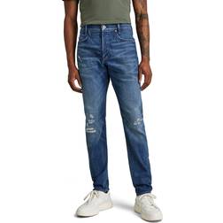 G-Star Men's D-Staq High Rise Distressed Slim Fit Jeans Faded Wash